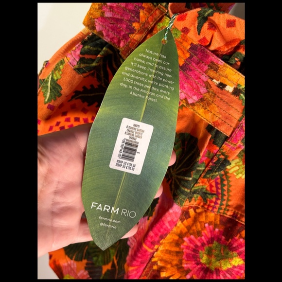 Farm Rio Blooming Garden Orange Shorts Size S - NWT - Picture 10 of 16